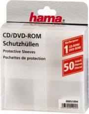 Конверт HAMA H-51094 для CD/DVD полипропилен 50 шт. прозрачный