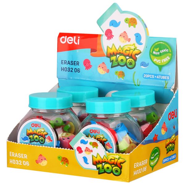 Ластик Deli EH03206 Magic Zoo ассорти
